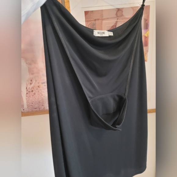 MOSCHINO DESIGNER TURTLENECK OPEN BACK SEMI SHEER DRESS - Picture 10 of 12